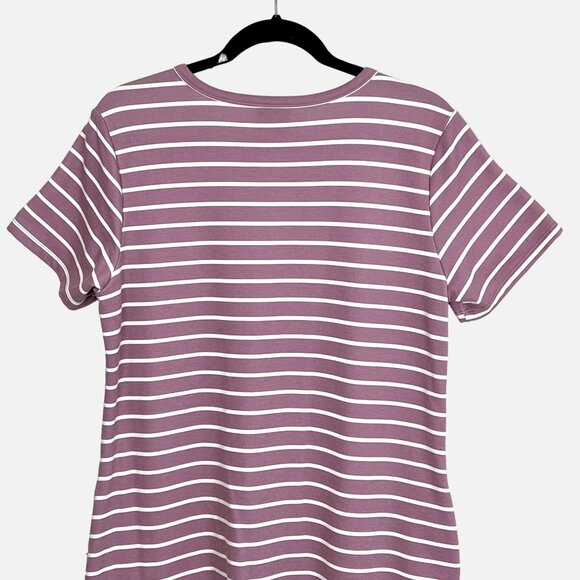 Womens 32 Degrees Cool Dress w/ Pockets Comfy Striped Short Sleeve V-Neck Sz L - Picture 5 of 14